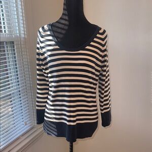Banana Republic Striped Silk Blend Knit Top 3/4 Sleeve Size XL